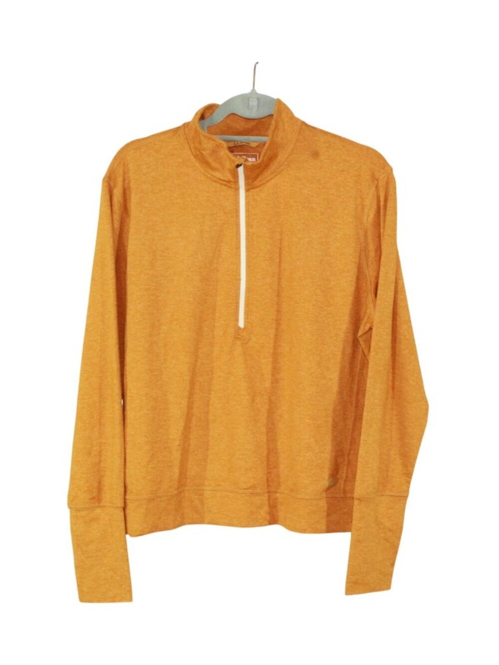 LL Bean Womens L Thumbhole Pullover 1/4 Zip Top Running Lounge Sporty Activewear